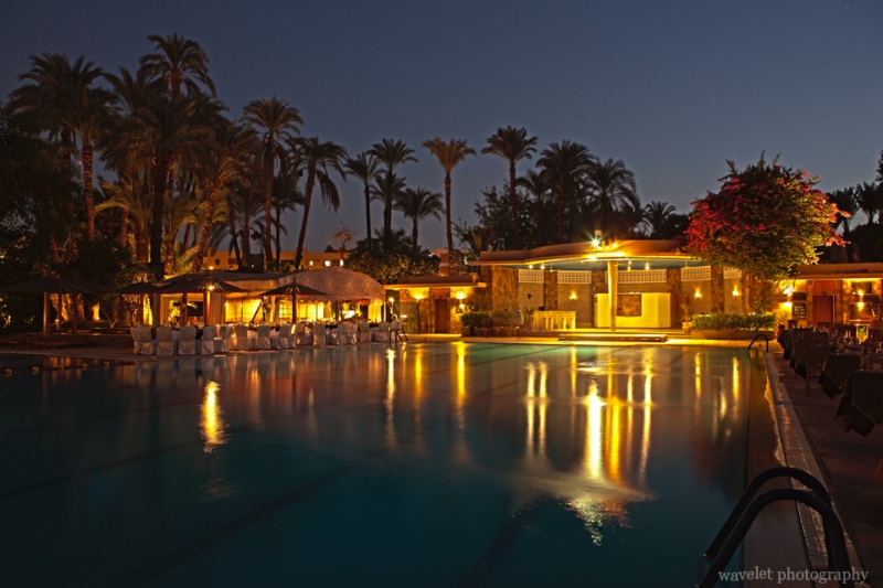 Garden of the Winter Palace Hotel in Luxor