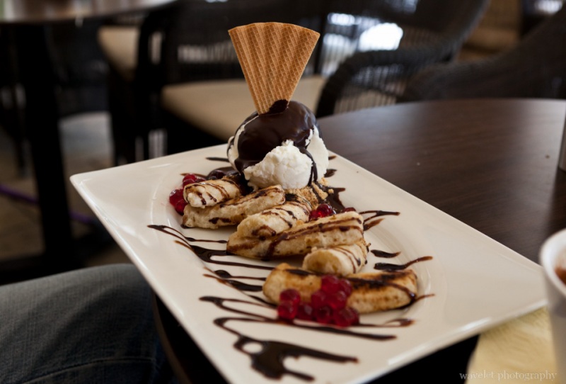 Fried Banana in a cafe in The Liston, Corfu