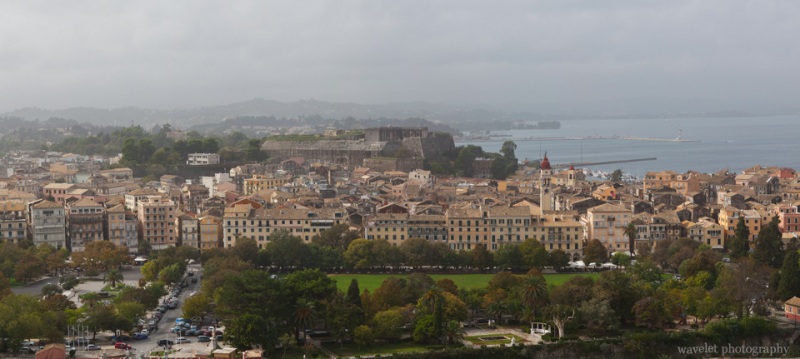 Overlook Corfu Old Town from the Old Fortress