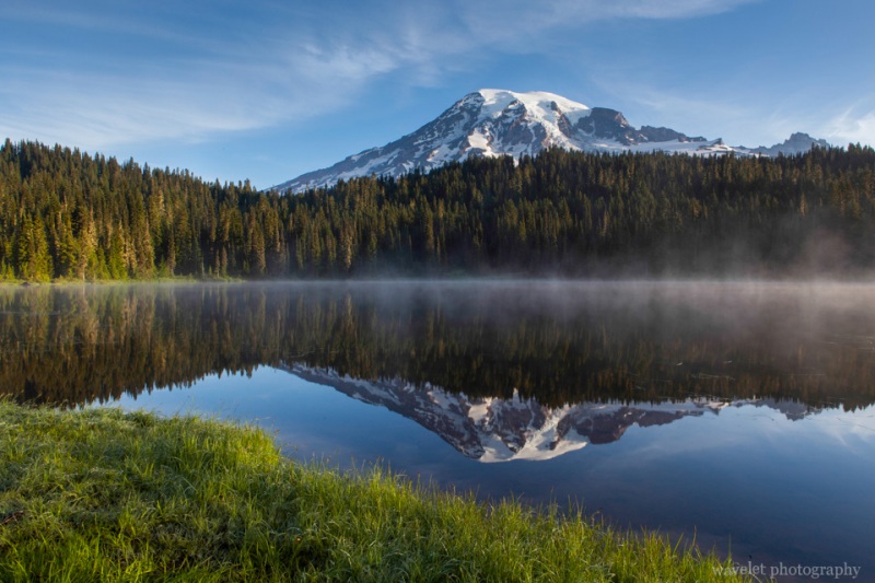 Sunrise over Reflection Lakes, Mt. Rainier