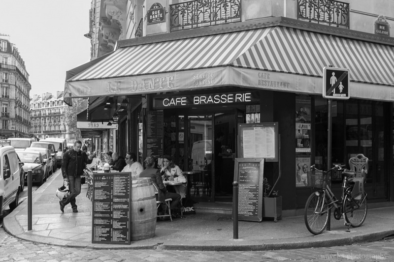 A cafe at the corner of Rue Dante and Rue Galande, Latin Quarter, Paris