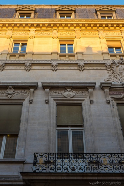 Building in Rue Cambon at sunrise, Paris