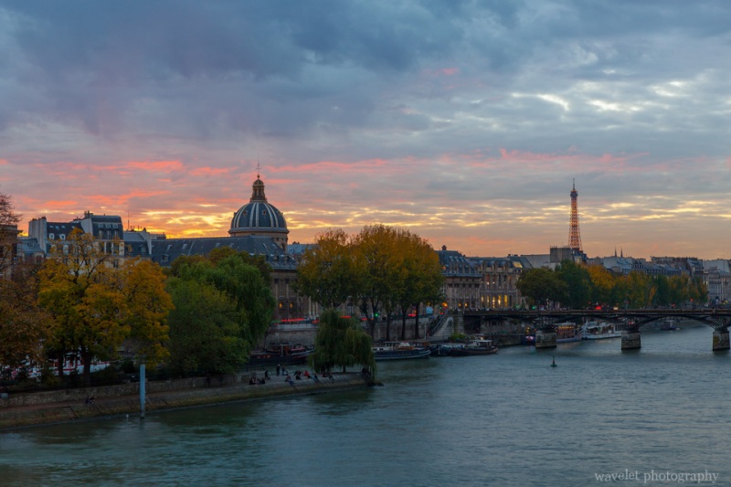 The western end of Île de la Cité, Institut de France and Pont des Arts, Paris