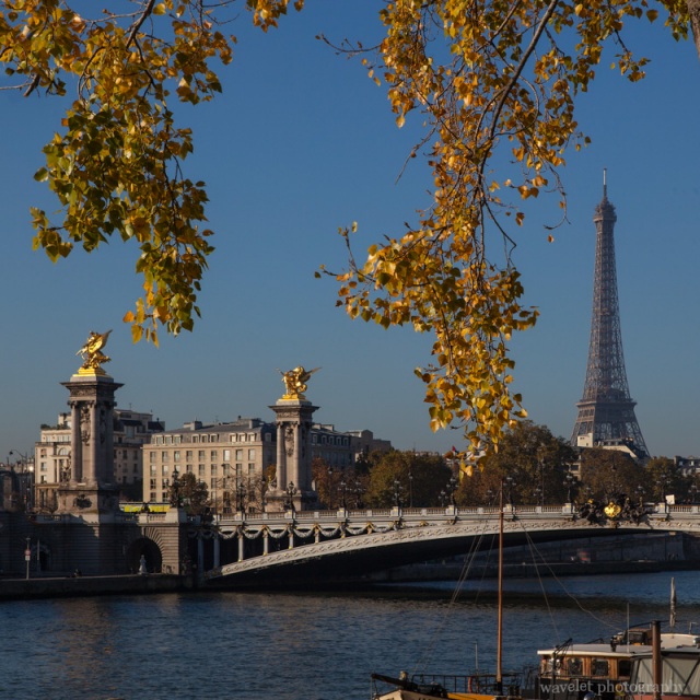 Pont Alexandre III and Eiffel Tower, Paris in autumn