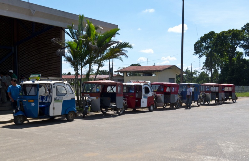 Motocarroes outside of Puerto Maldonado Airport