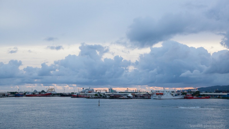 Look back at the port from the ferry, Papeete, Tahiti