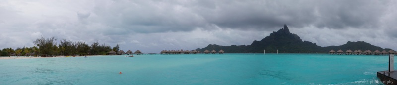 Panoramic view of Mount Otemanu and Le Méridien Bora Bora