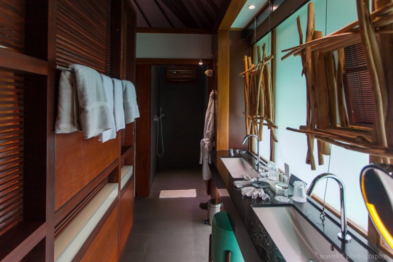 Inside the overwater bungalow in Le Méridien Bora Bora