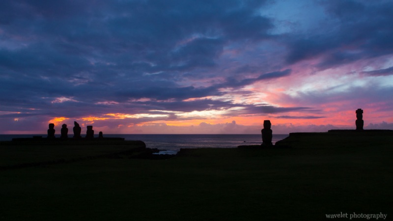 Ahu Tahai at sunset, Easter Island