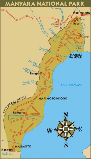 Lake Manyara National Park Map
