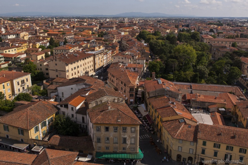 Pisa city view from the top of the Leaning Tower