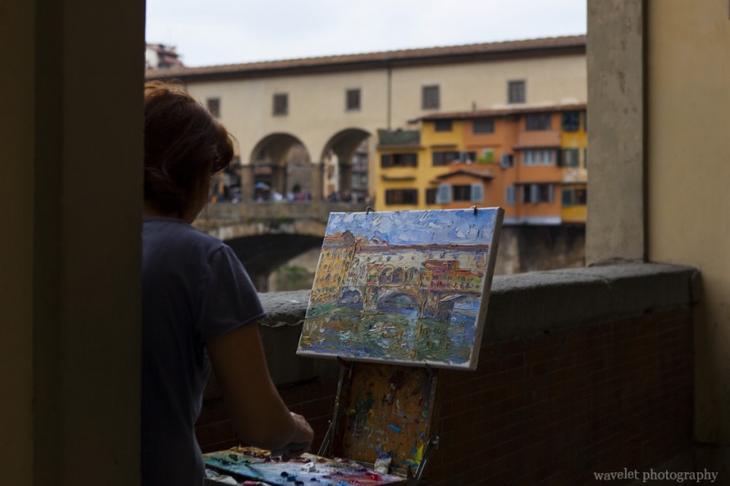 From the loggia of Uffizi by Arno river, Florence