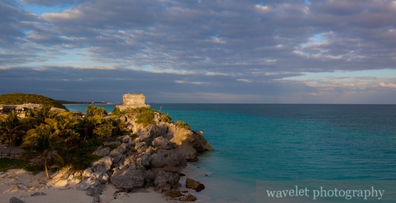 Tulum Temple against the Caribbean Sea